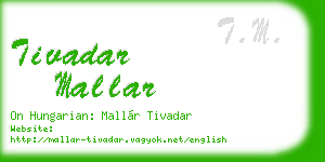 tivadar mallar business card