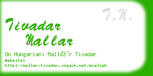 tivadar mallar business card